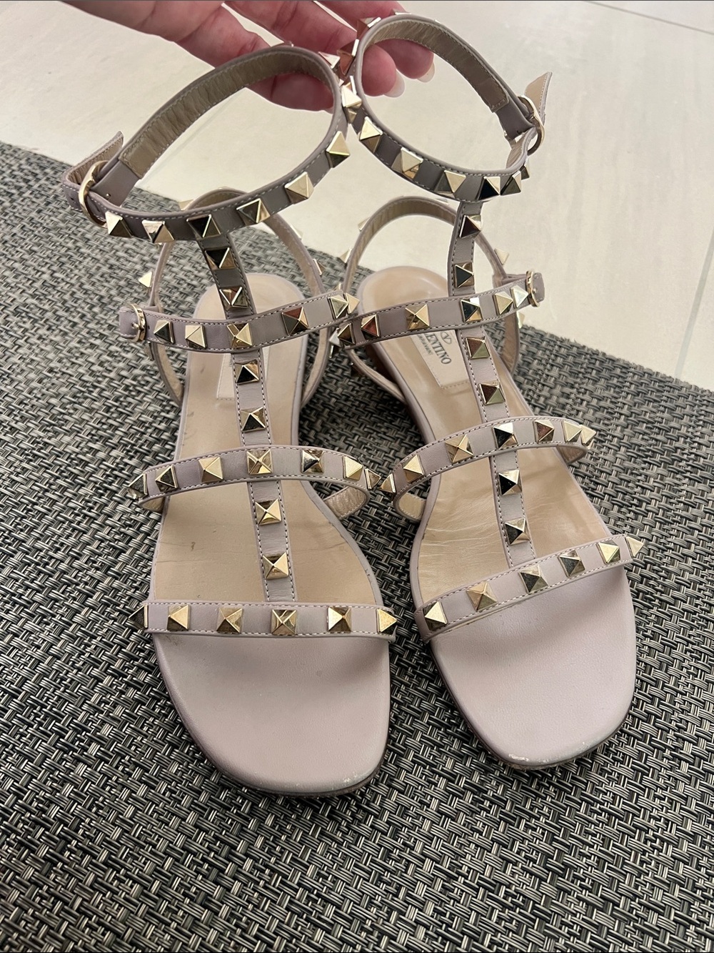 Valentino Rick Stud Gladiator Leather Sandals